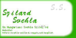 szilard svehla business card